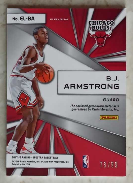 Panini Spectra 2017-18 Epic Legends B.J. Armstrong Neon Blue Jersey