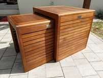 Stoliki z litego drewna akacjowego wsuwane pod siebie 2 w 1.