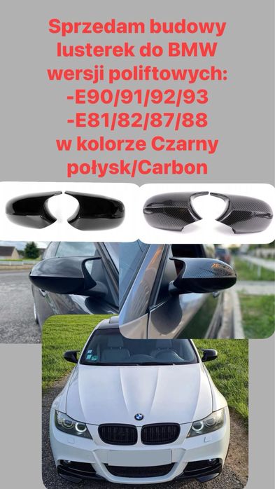 Obudowy Nakładki Lusterek Lusterka BMW Wszystkie Modele Czarny Carbon