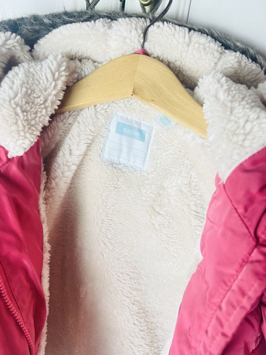 Jak nowa, bardzo ciepła kurtka dla księżniczki, kożuszek, Obaibi 80/86