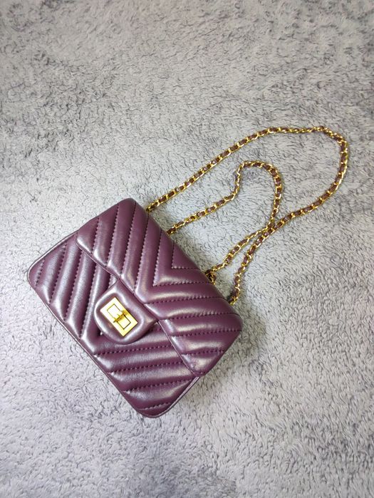 Шкіряна сумочка бордо