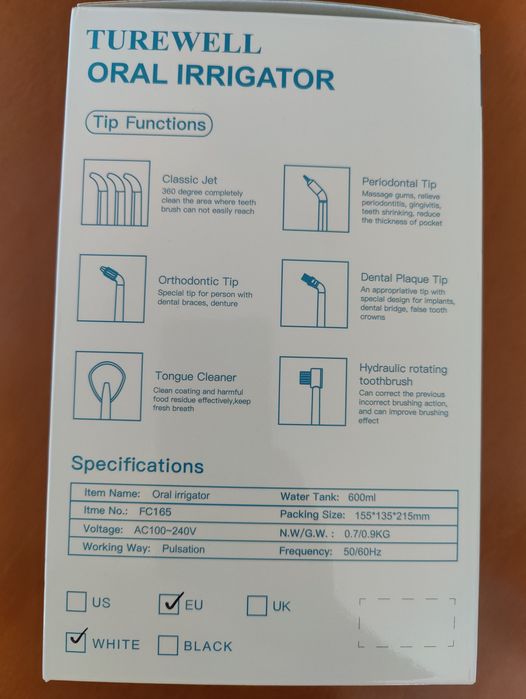 Irrigador dentário/dental /oral /bucal Turewell