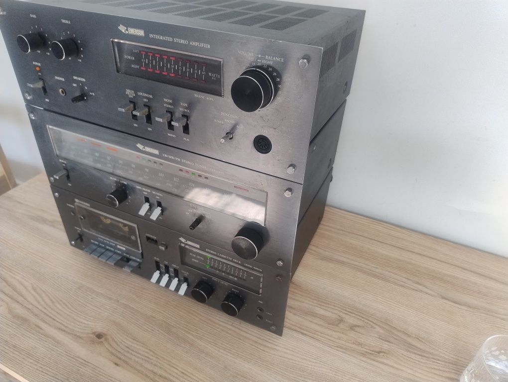 Wieża Emerson wzmacniacz 6335L tuner TETI 7800L Magnetofon 9000LM