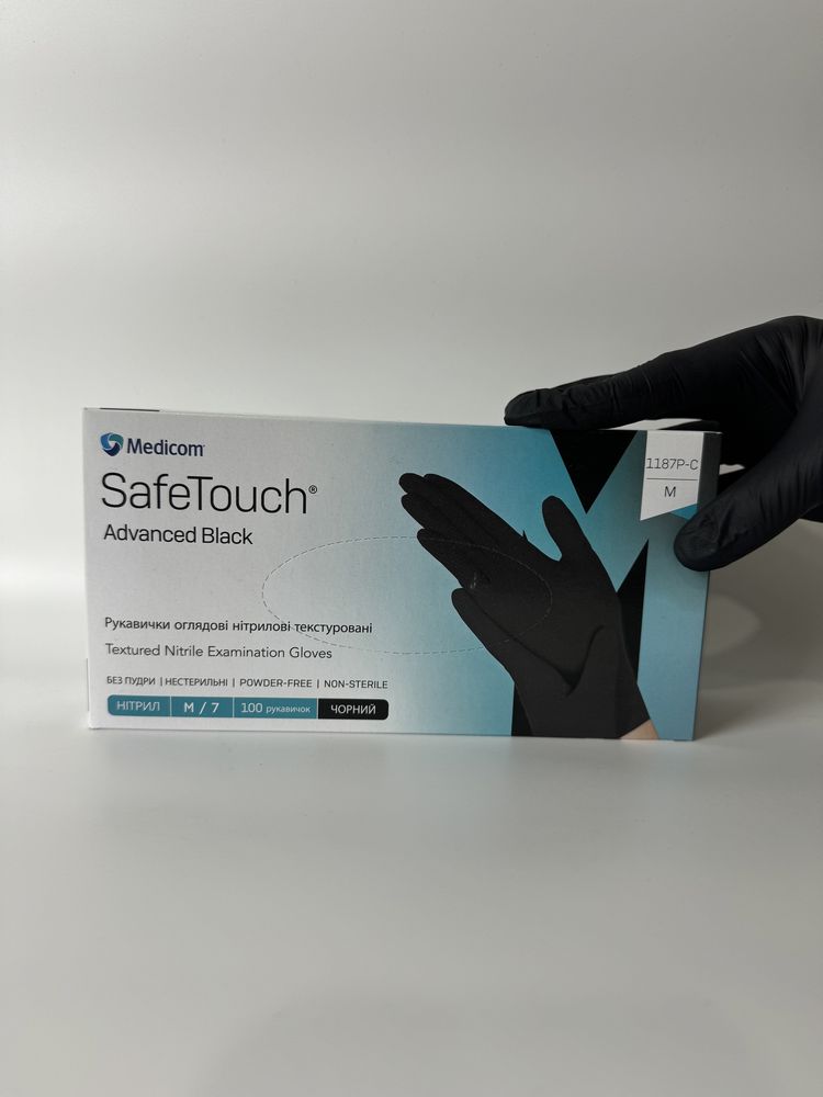 Нитриловые перчатки Medicom черные, синие