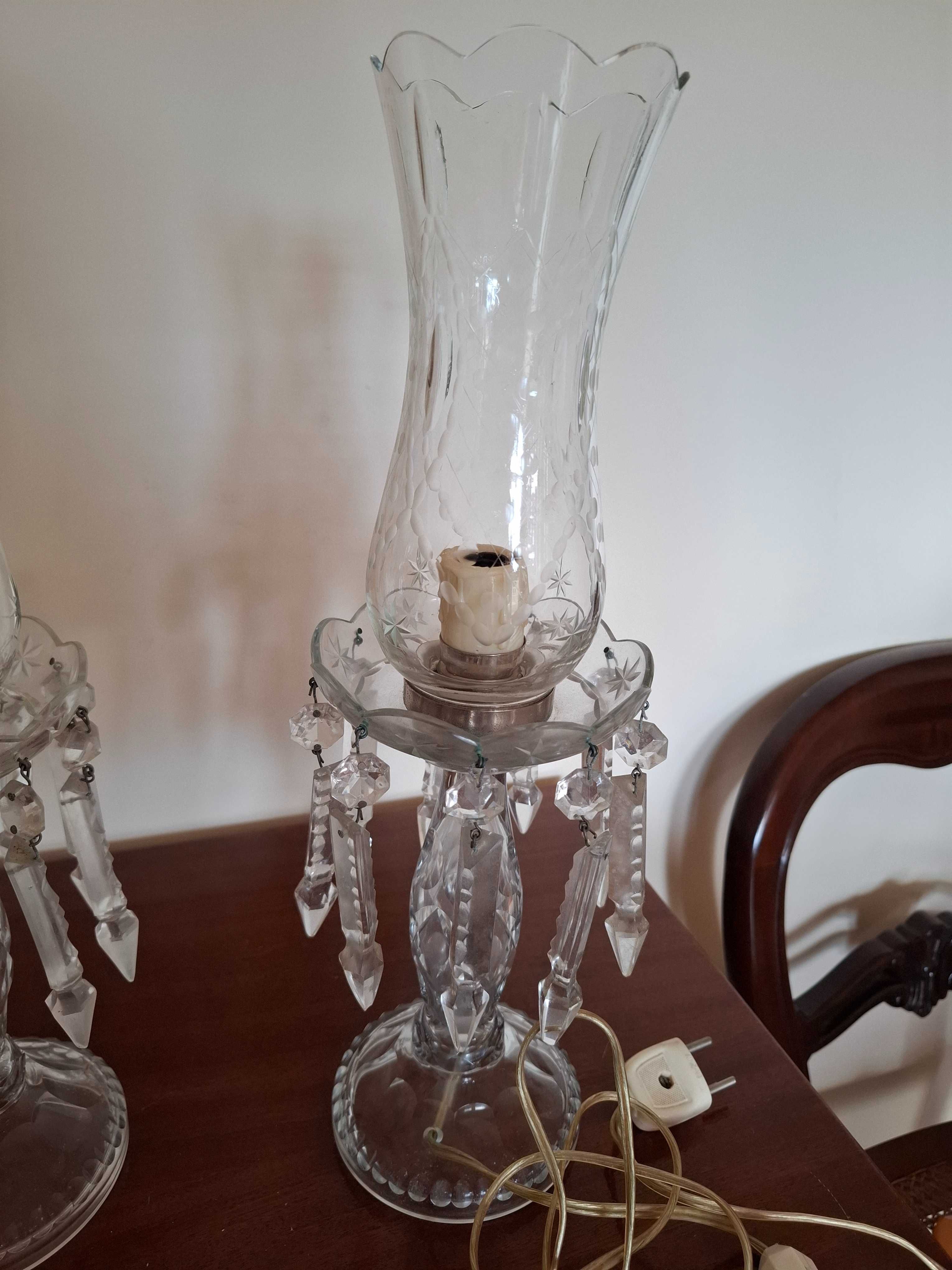 Candeeiros vintage em cristal