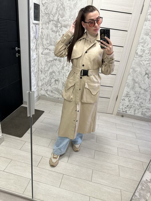 Плащ тренч бежевый S