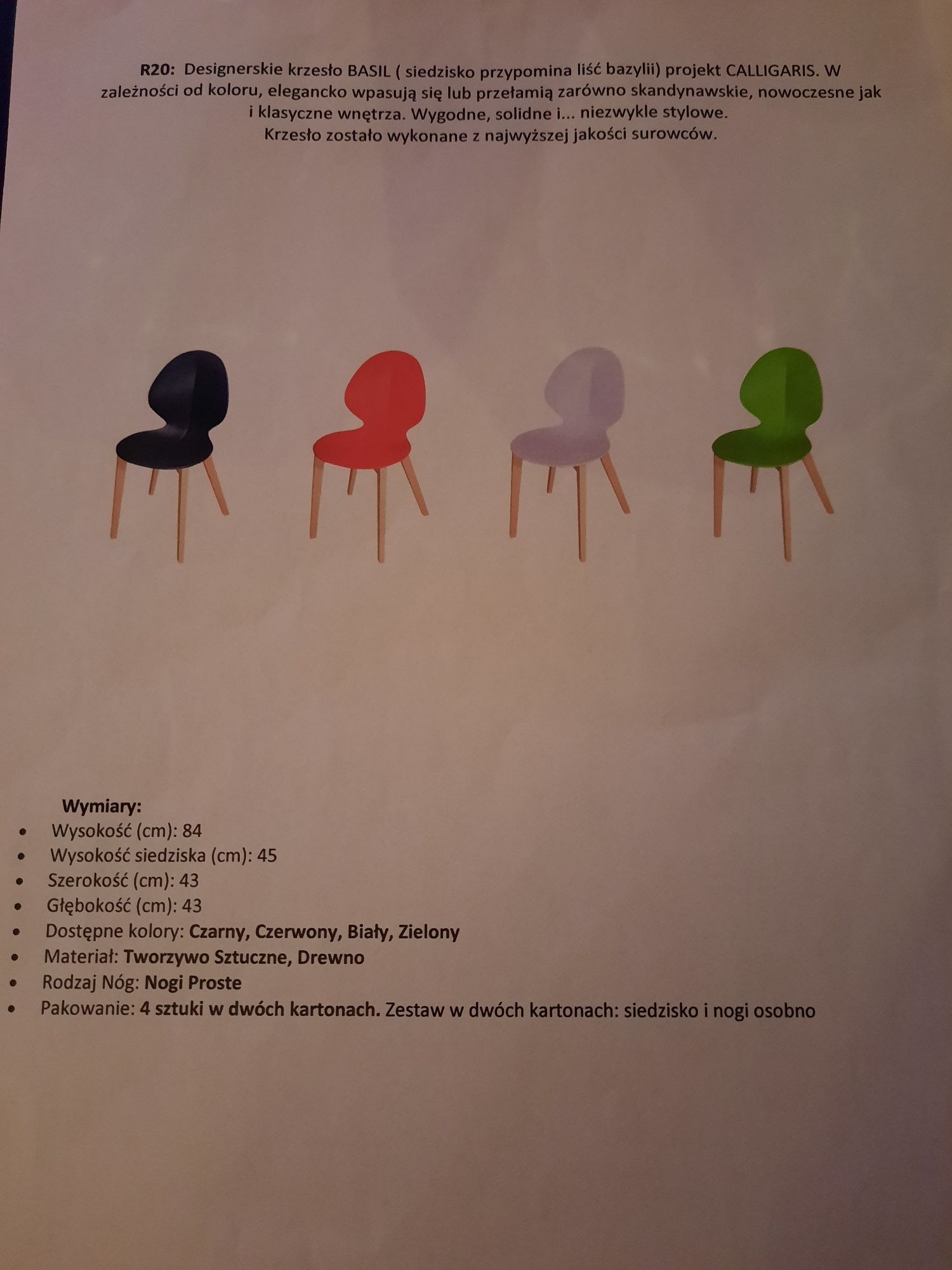 Sprzedam krzesła basil - okazja cenowa