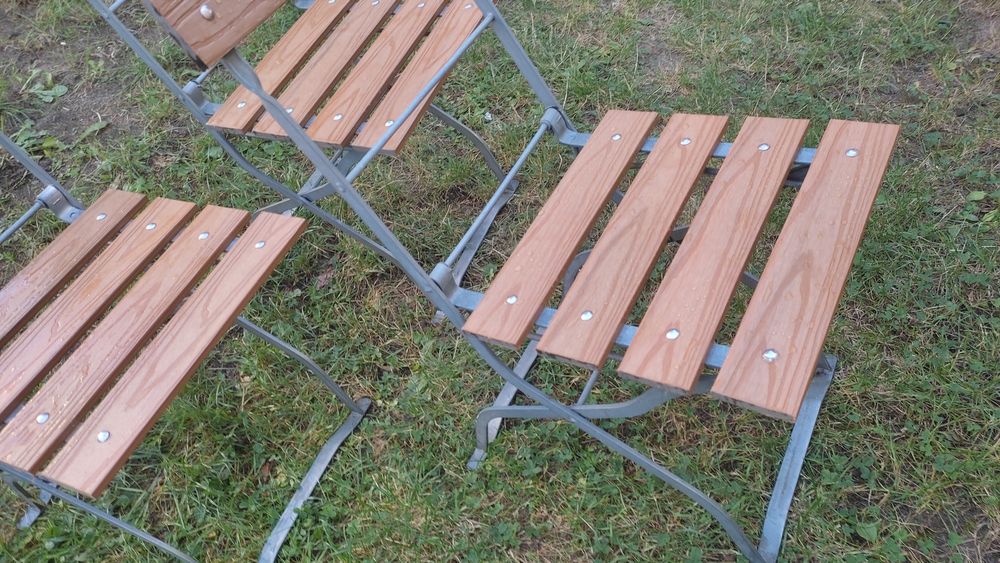 Krzesła tarasowe składane 3 szt kpl