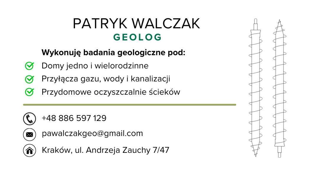 Geolog - badania geologiczne, opinia geotechniczna