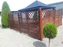 Płot drewniany pergola