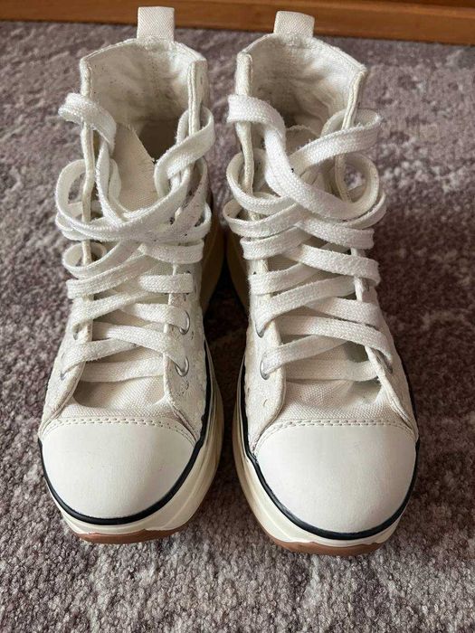 Высокие текстильные кроссовки/кеды в стиле Converse