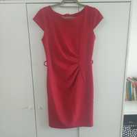 Sukienka czerwona elastyczna krótki rękaw