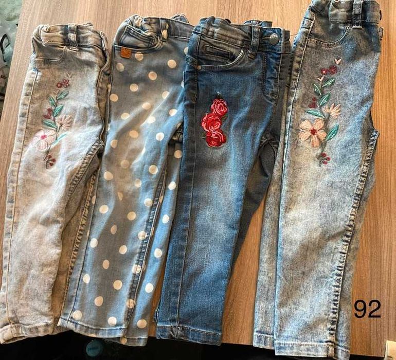 Zestaw paka spodni jeansów dla dziewczynki 92