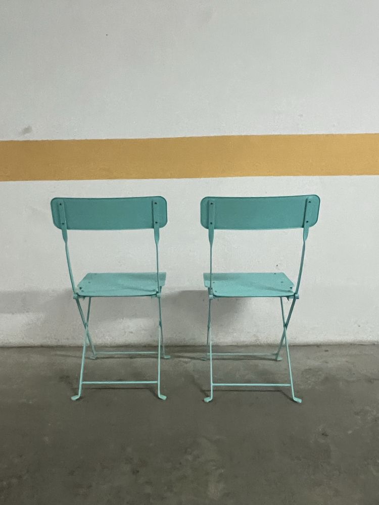 Ikea SALTHOLMEN par de cadeiras de exterior turquesa