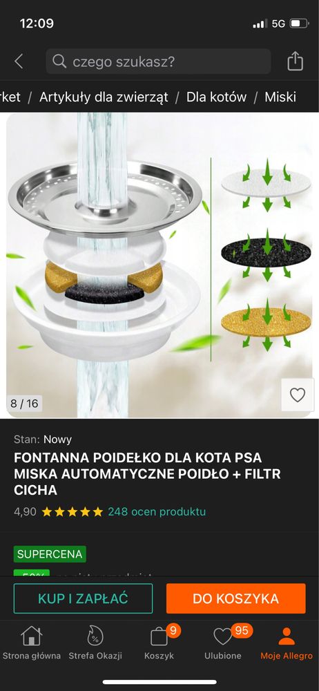 Fontanna dla kota, wysoka jakosc