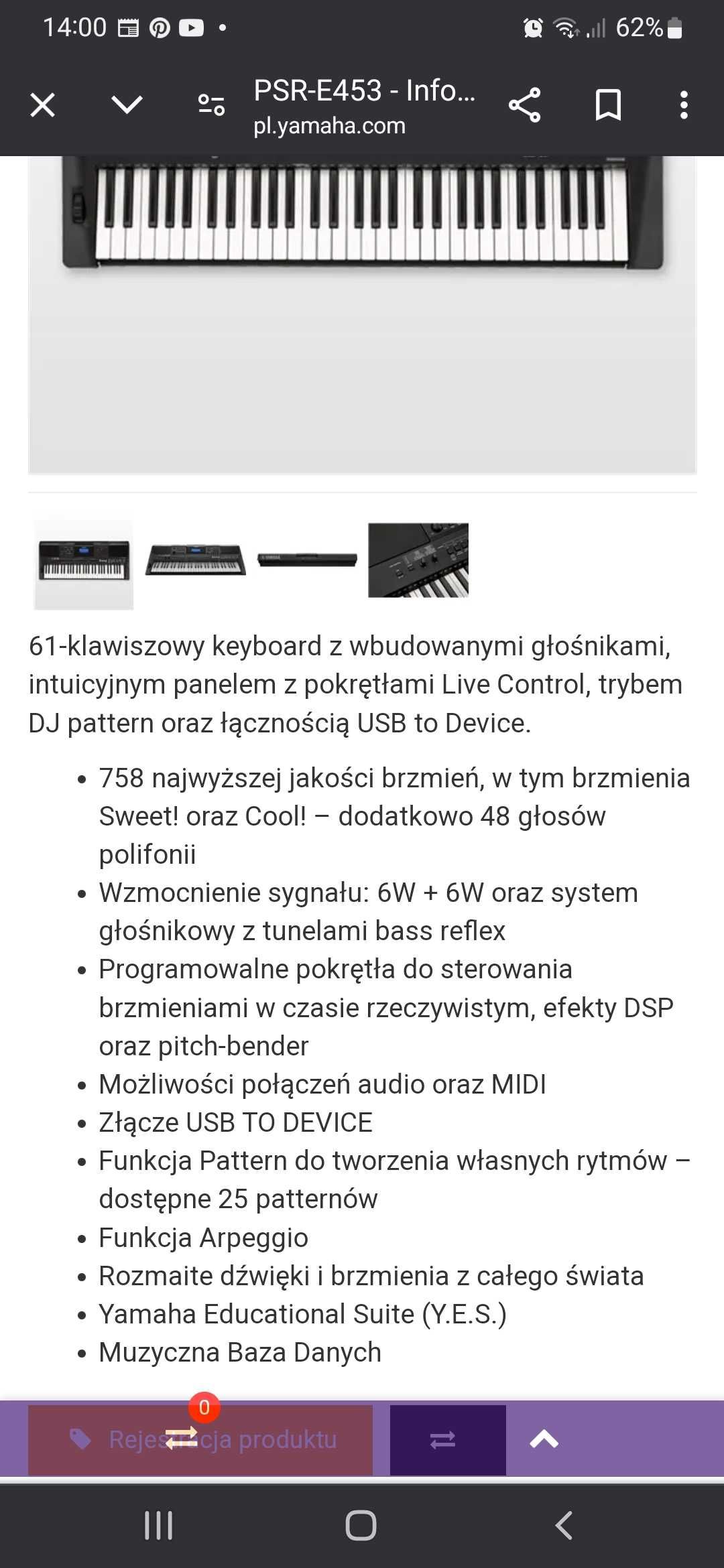 Keybord Yamaha zestaw