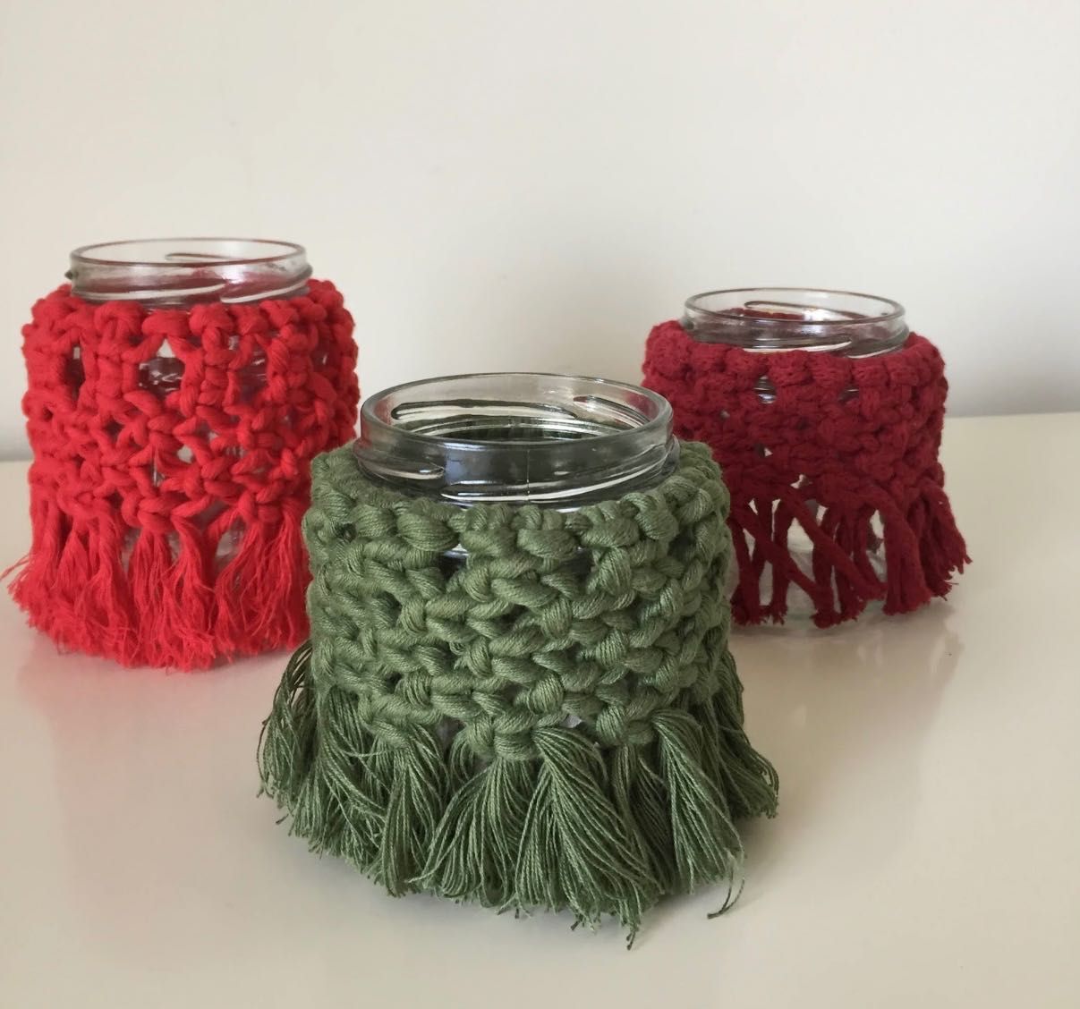 Porta velas Macramé