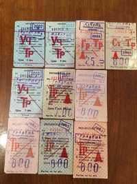 Коллекция проездных билетов в троллейбусах
