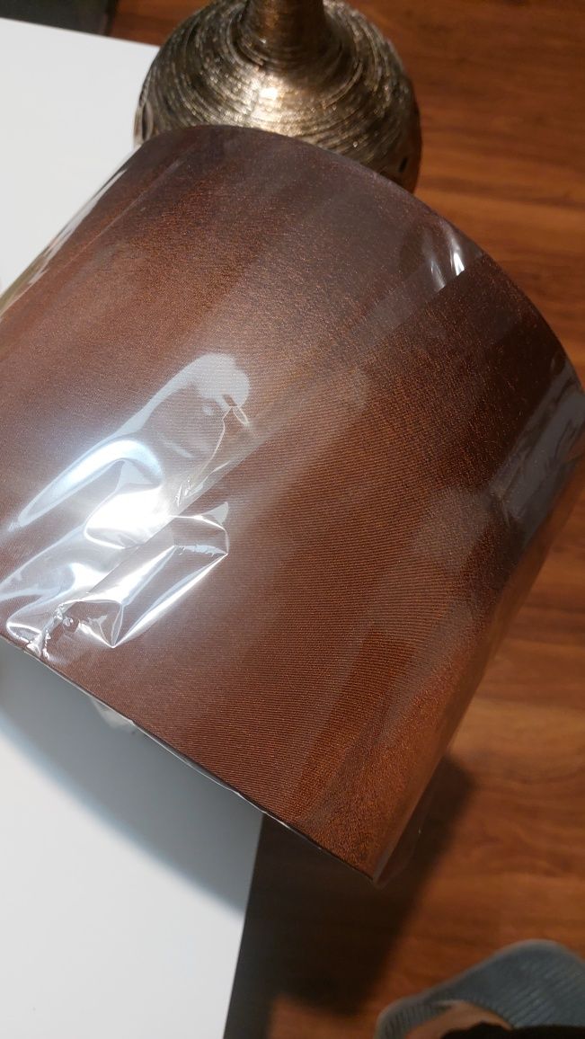 Lampka nocna porcelanowa brązowa