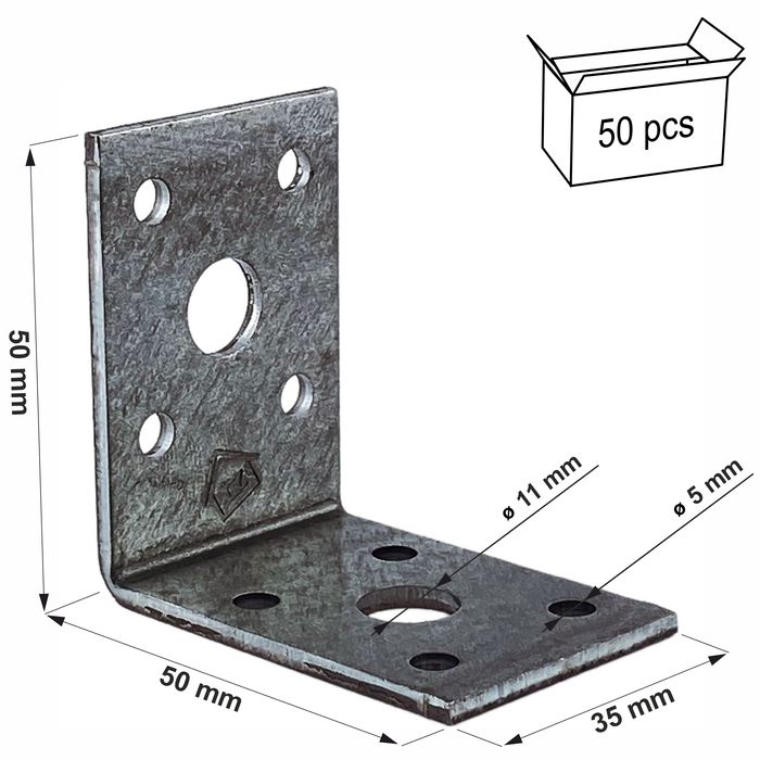 kątownik łącznikowy kł1 50x50x35x2,5 (50)