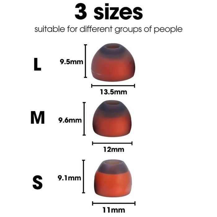 Мандаринки - гибридные амбушюры для наушников (силикон и пена)