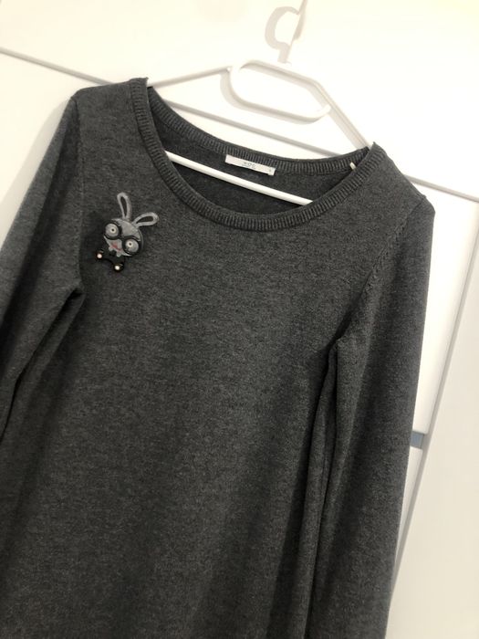 Dzianinowa sukienka grafitowa 36 Esprit