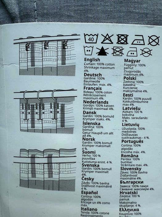 Zasłony Ikea Hannalill niebieskie - długość 3m