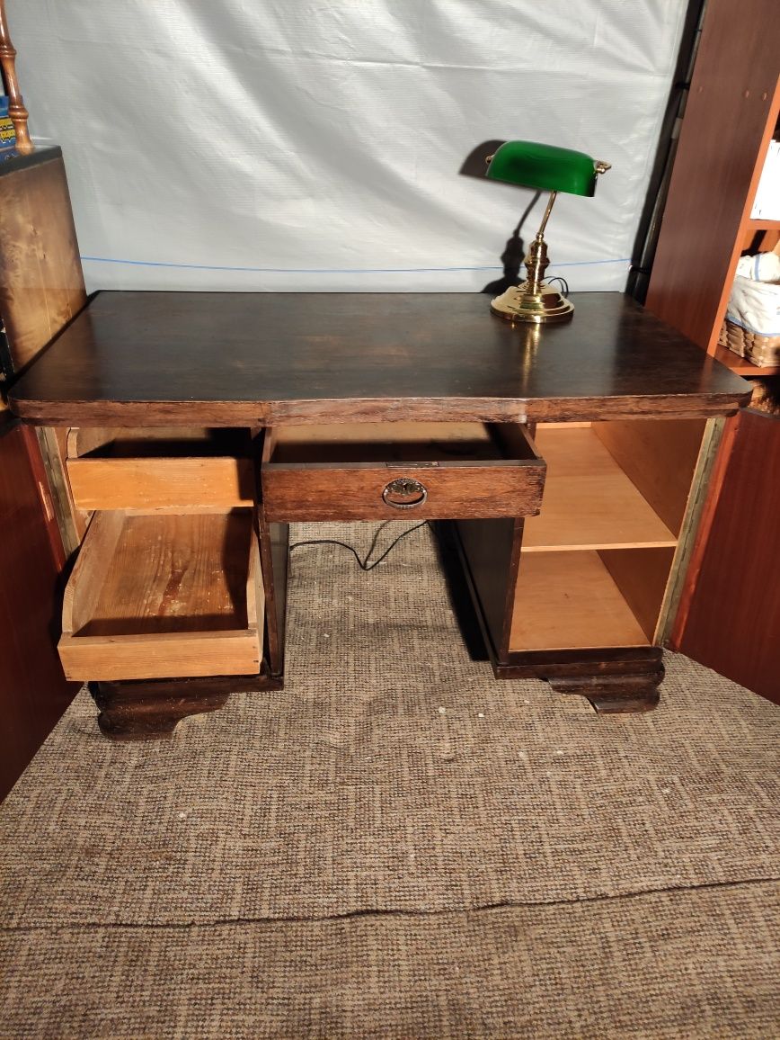 Piękne stare antyczne drewniane biurko vintage / antyk