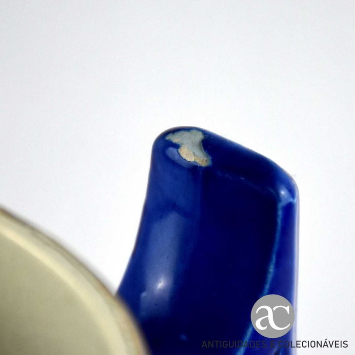 Jarro / Caneca Faiança pintada à mão, Sarreguemines (1868 a 1919)