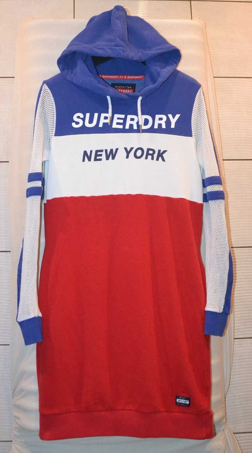 SUPERDRY New York Sportowa Sukienka Damska E 38 Tunika Bluza Oryginał