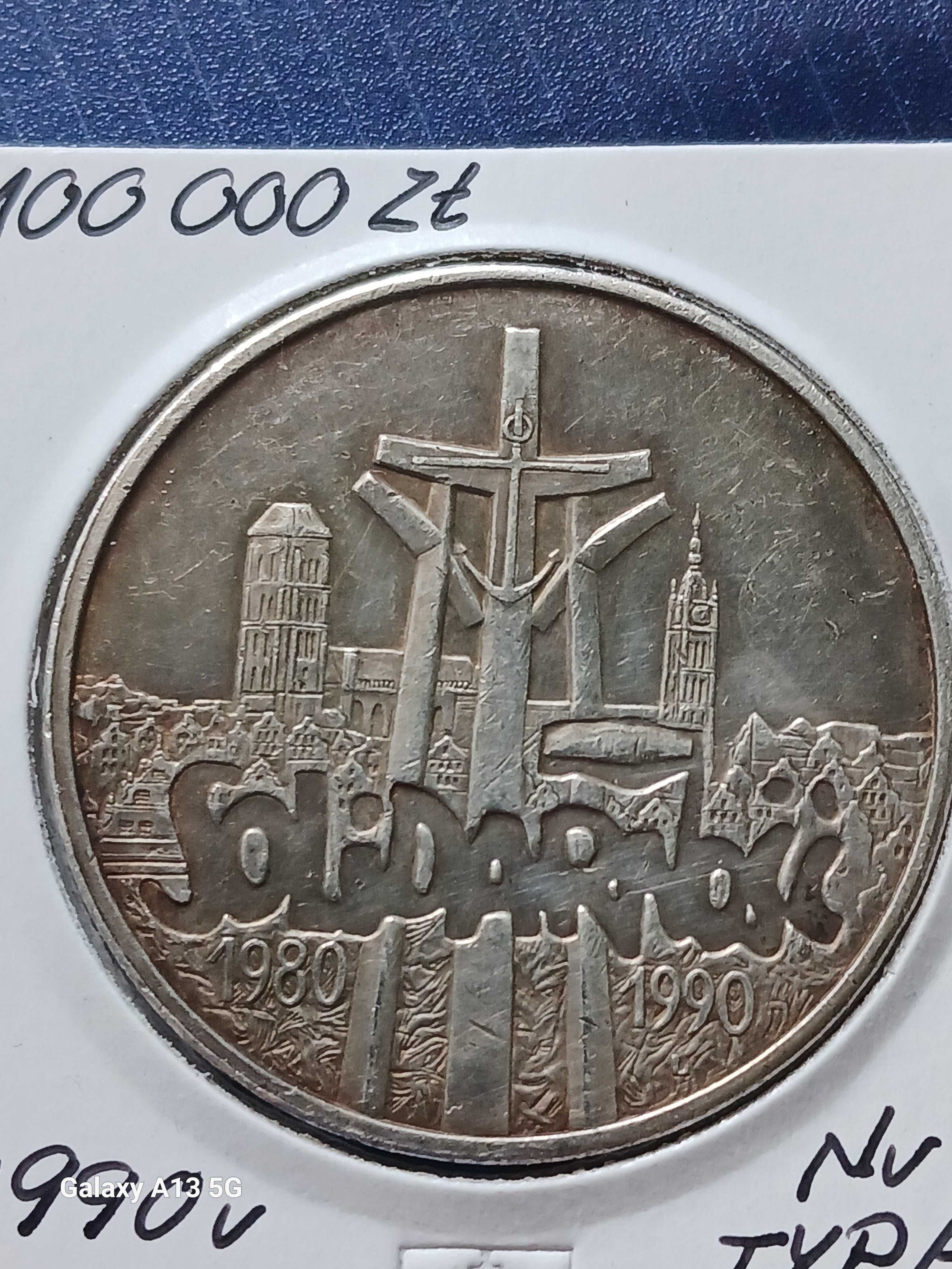 100 000zł Solidarność 1990 r. Typ A - Uncja srebra - nr. 2