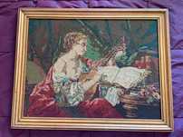 Bordado Vintage c/ Moldura Madeira
