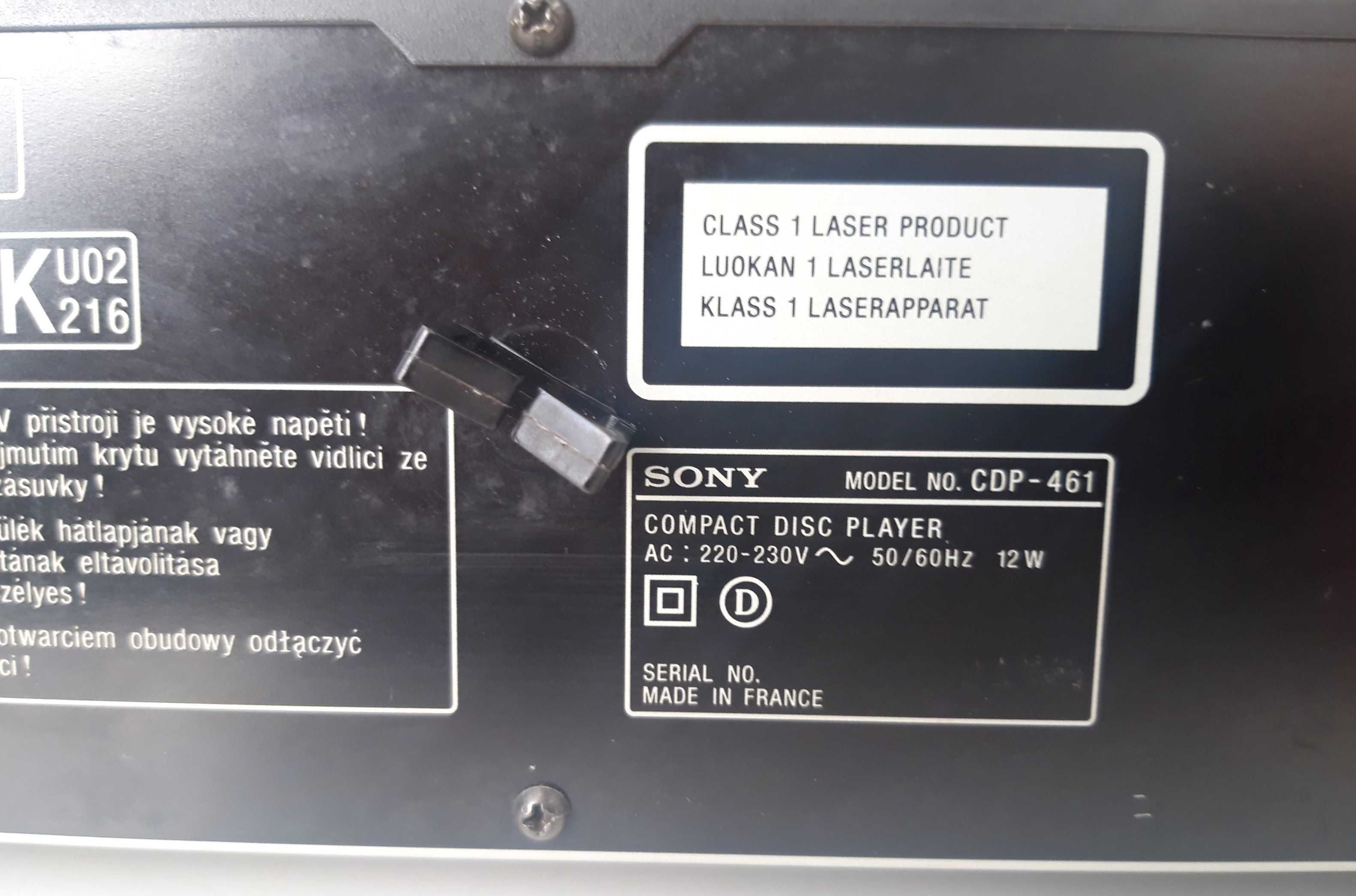 SONY CDP-461 Leitor CDs Made in France