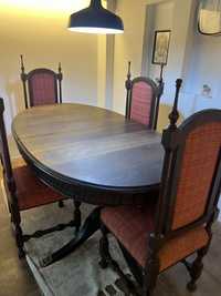 Mesa de jantar Extensível com 4 cadeiras