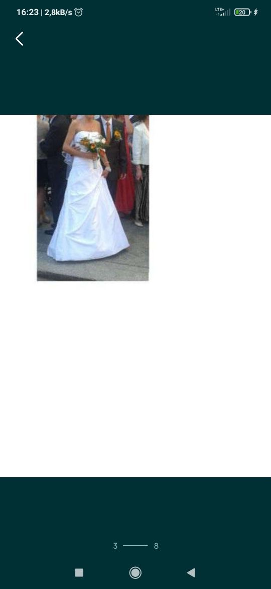 Suknia ślubna wiązana r.36-38, 170cm + welon gratis