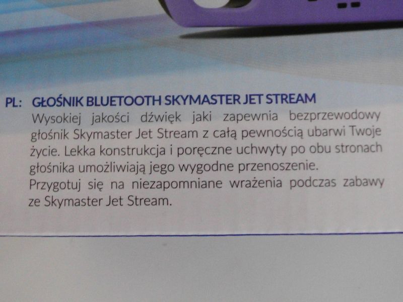 Głośnik Bluetooth SkyMaster Jet Stream Radio USB aux