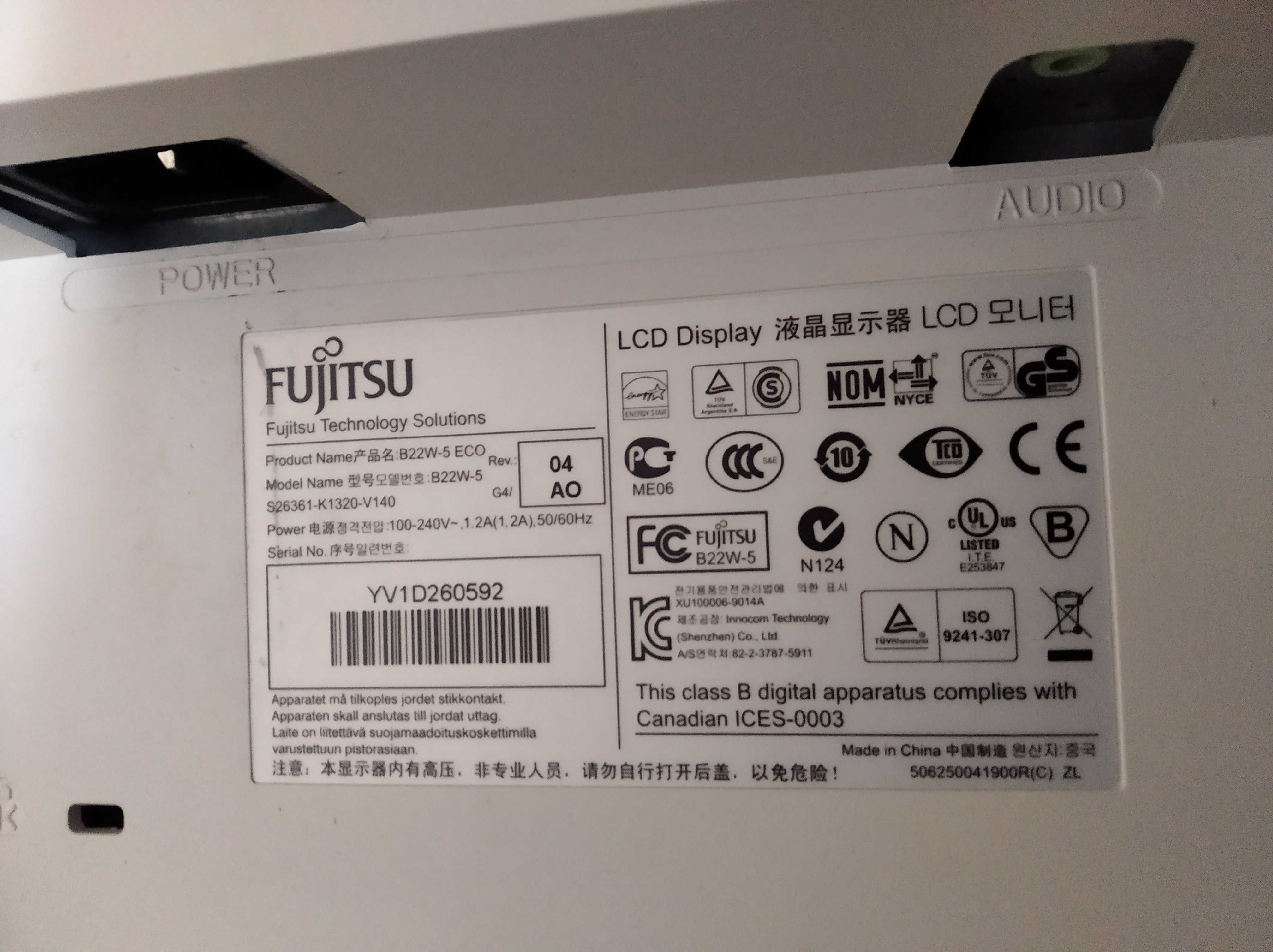 монитор Fujitsu B22w-5 ECO