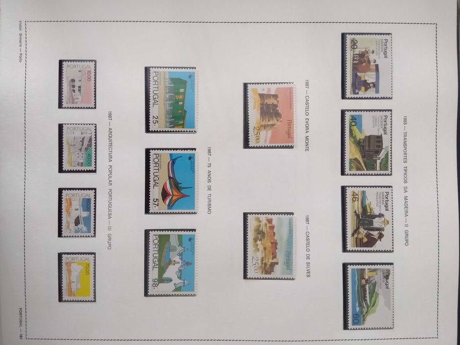 Fantástica coleção de selos de Portugal de 1980 a 1988