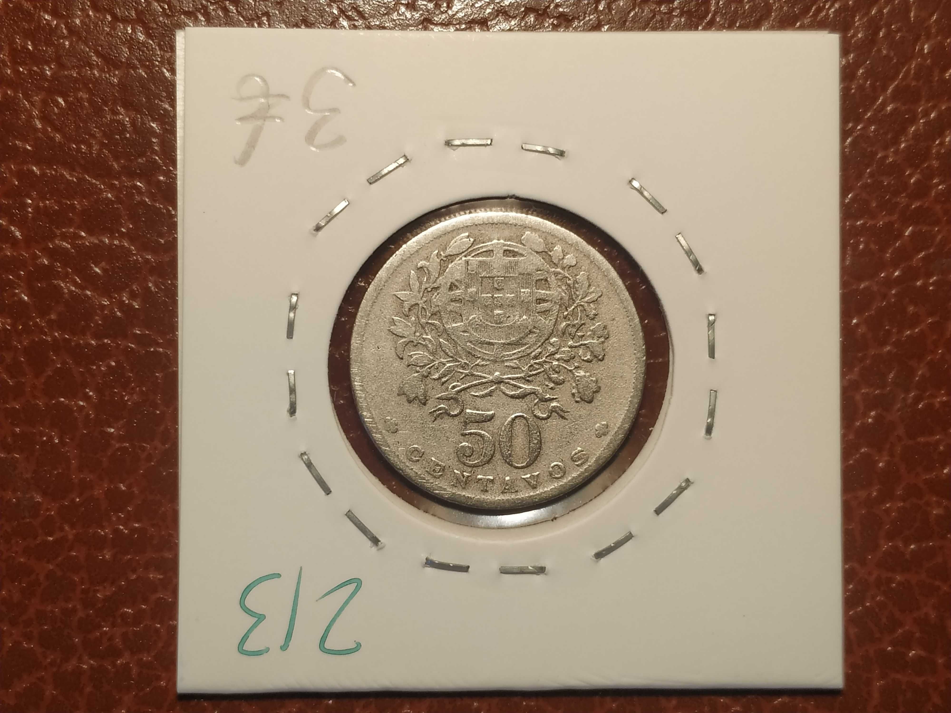 213 Portugal - moeda de 50 centavos de 1935 (alpaca)
