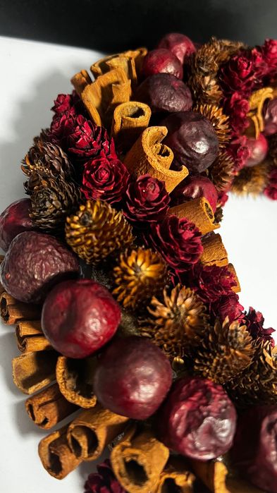 home&you wieniec cranberry stroik boho wianek świąteczny rustykalny