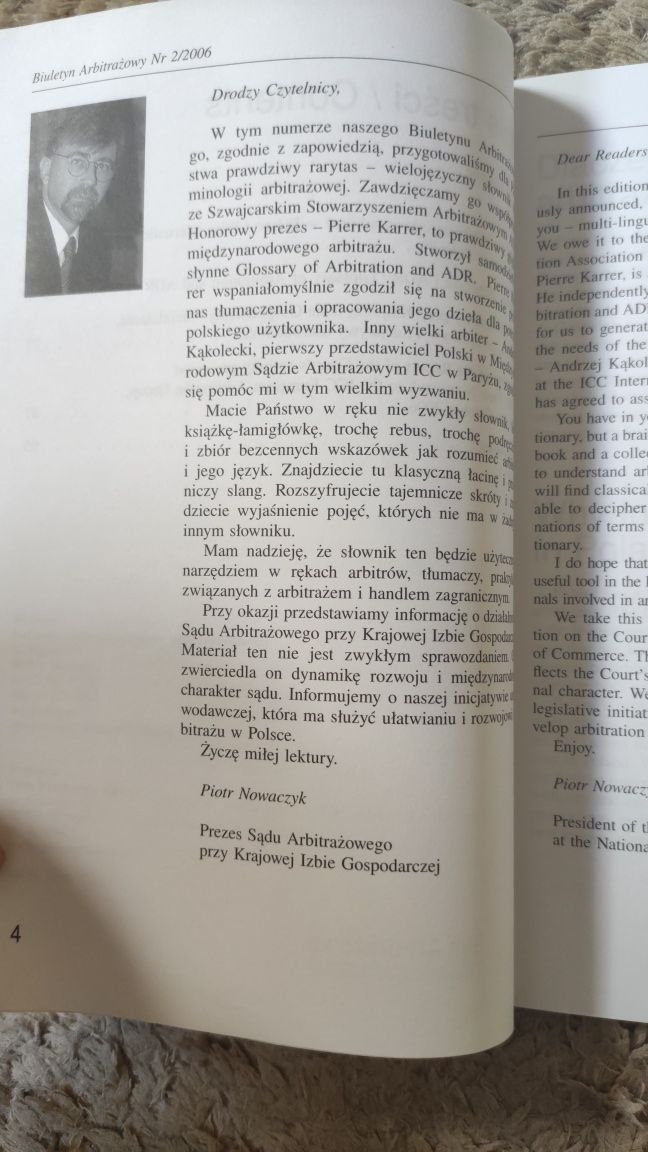 Książka biuletyn z 2006 Wielojęzyczny słownik arbitrażu i adr