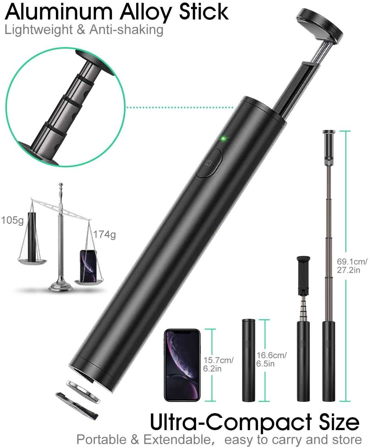 kijek do selfie stick statyw uchwyt bluetooth