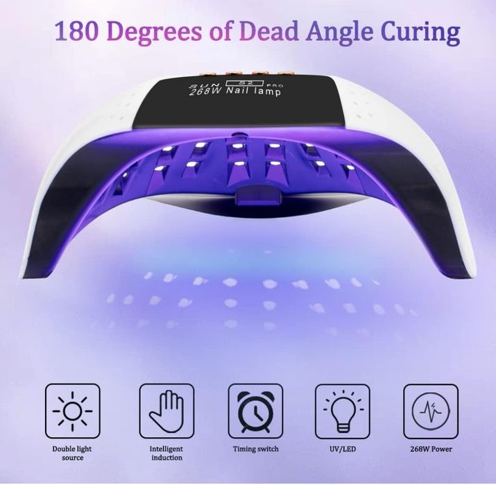 LKE Lampa UV do paznokci 268 W żelowa lampa do paznokci suszarka