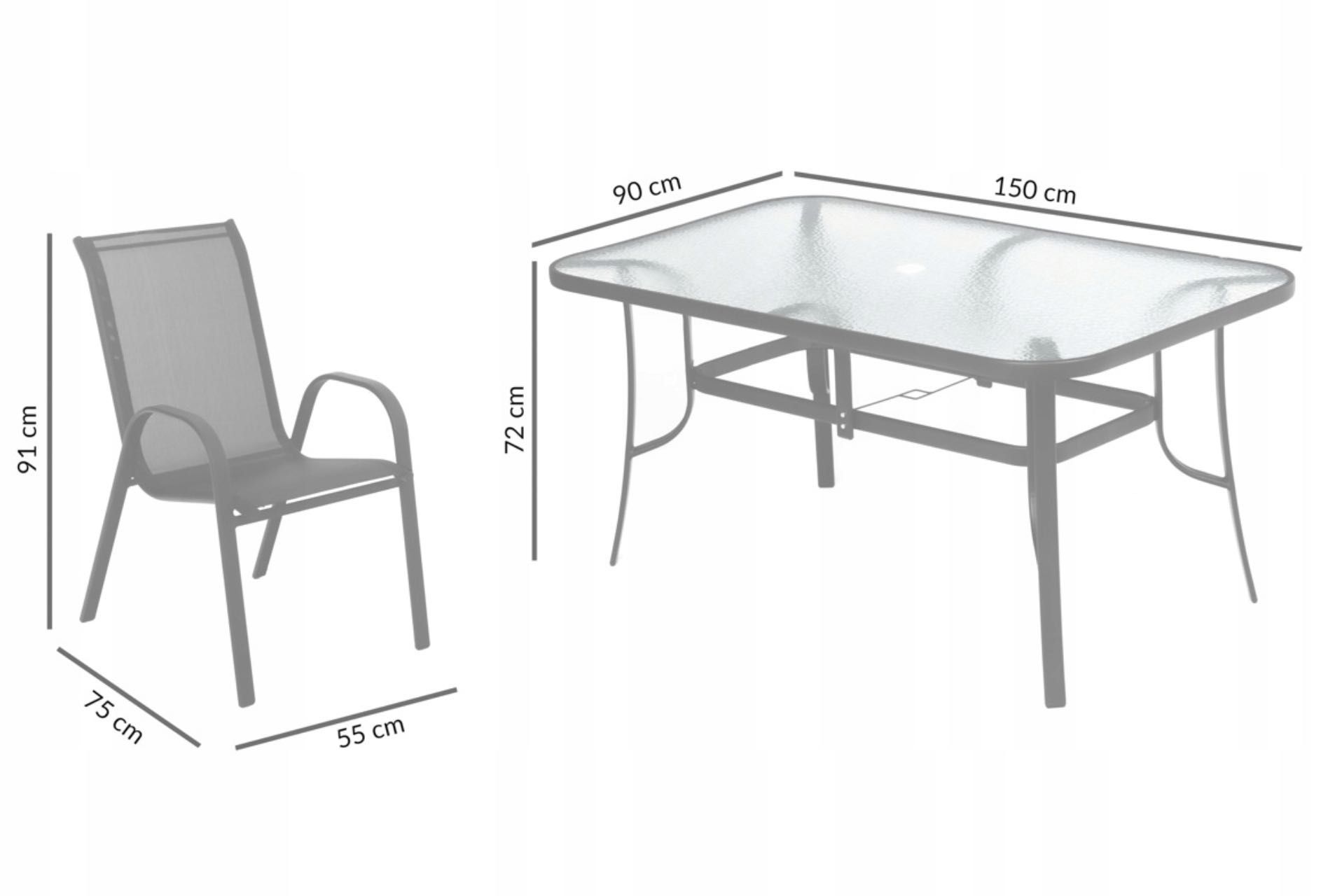 Zestaw mebli ogrodowych 6 osobowy stół + krzesła PREMIUM‼️