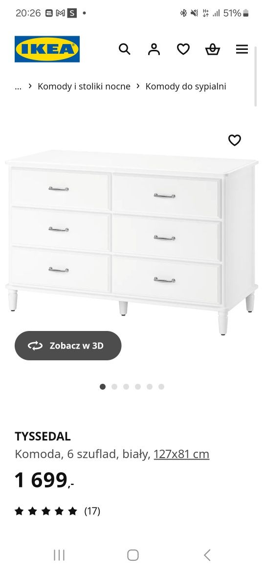 Komoda tyssedal ikea 6 szuflad