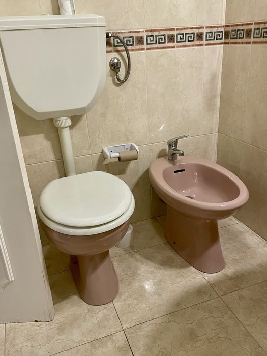 Sanita C/Autoclismo Exterior Bidê e Pia Rosa Queimado