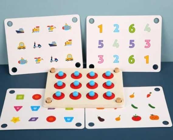 Meemorki, Drewniana układanka, Memory, gra rodzinna, Montessori