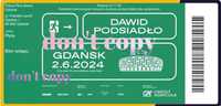 DAWID PODSIADŁO Gdańsk 2.06.2024 Płyta bilet koncert