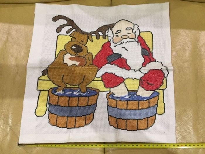 Ponto Cruz decoração de Natal