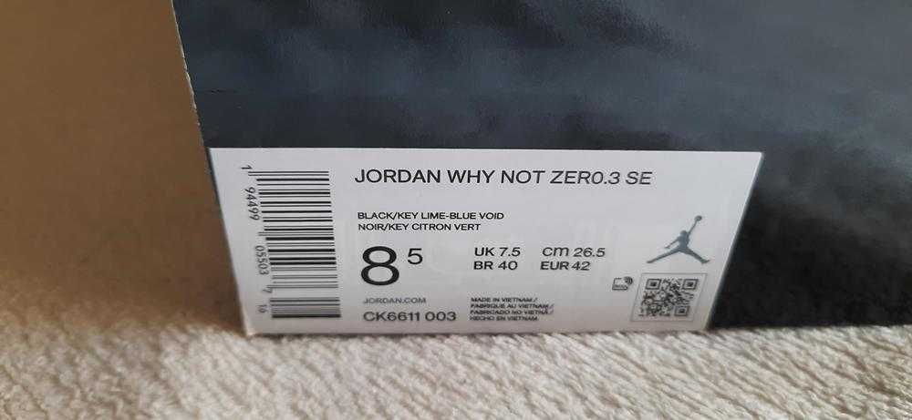 Nike Air Jordan - Why Not Zero 3 SE nowe r.42